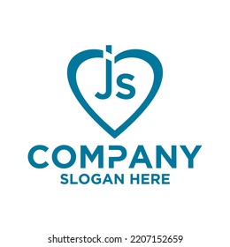 Letra inicial j s logo diseño de vector