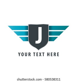 Initial Letter J Shield Icon Design Logo Template