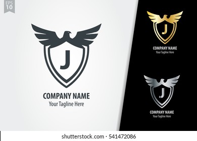 Initial Letter J With Shield Logo Design