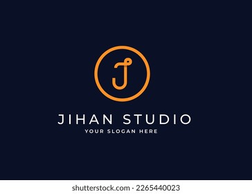 Initial letter J simple elegant logo design concept. Initial symbol for corporate business identity. Alphabet vector element