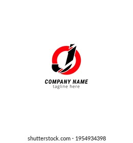 Initial letter J sliced uppercase modern logo design template elements. Black letter with red circle isolated on white background. Suitable for business, consulting group, company logo