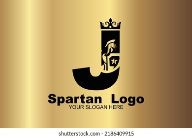 initial Letter J spartan  logo