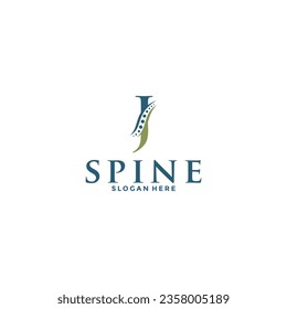 initial Letter J and spine logo vector, Chiropractic Logo design icon template