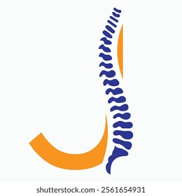 Initial Letter J Spine Logo Concept For Chiropractic Logo Design, Medical Physiotherapy Symbol