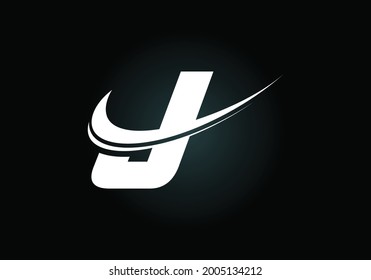 Letra inicial J con plantilla de logotipo en blanco, negro y ciego. Logotipo vectorial moderno para identidad empresarial y de empresa.