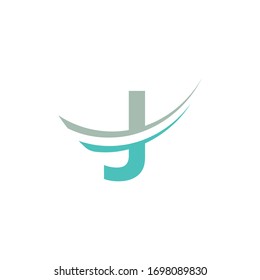 initial letter j swoosh modern logo vector