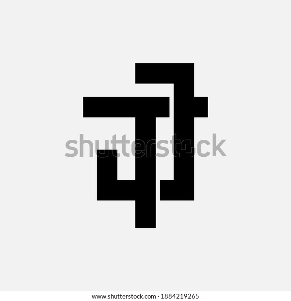 Initial Letter J T Jt Tj Stock Vector (Royalty Free) 1884219265