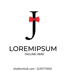 initial letter J tie logo concept