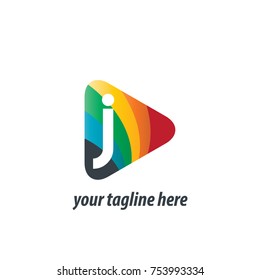 Initial Letter J Triangle Design Logo