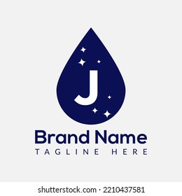 Initial Letter J Wash Logo, Drop and Wash Combination. Drop logo, Wash, Clean, Fresh, Water Template