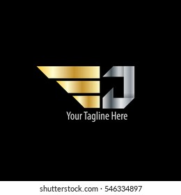 Initial Letter J With Wings Design Logo