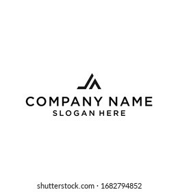 Icono de diseño vectorial del logotipo JA