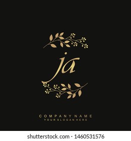 Initial letter JA beautiful handwriting logo vector template