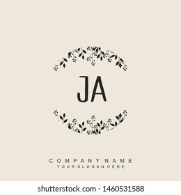 Initial letter JA beautiful handwriting logo vector template
