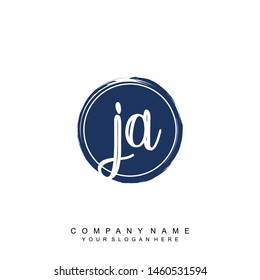 Initial letter JA beautiful handwriting logo vector template