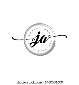 Initial letter JA beautiful handwriting logo vector template