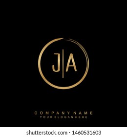 Initial letter JA beautiful handwriting logo vector template
