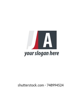 Initial Letter JA Design Logo With Square