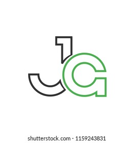 Initial letter JA line logo design template