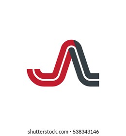 Initial Letter JA Linked Design Logo