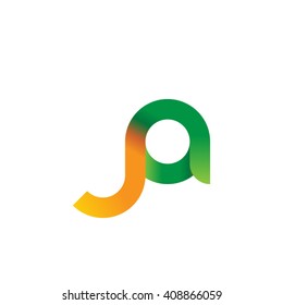 initial letter ja linked round lowercase logo orange green