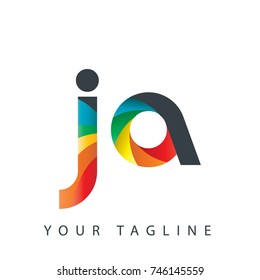 Initial Letter JA Rounded Design Logo