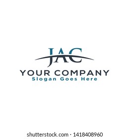 Initial letter JAC, overlapping movement swoosh horizon logo company design inspiration in blue and gray color vector