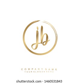 Initial letter JB beautiful handwriting logo vector template