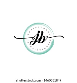 Initial letter JB beautiful handwriting logo vector template