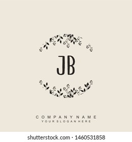 Initial letter JB beautiful handwriting logo vector template