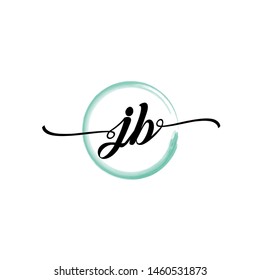 Initial letter JB beautiful handwriting logo vector template