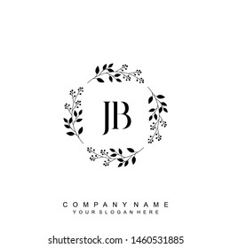 Initial letter JB beautiful handwriting logo vector template