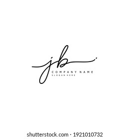 Initial letter JB calligraphy handwritten logo. Handwritten alphabet in the logo template. Letters and Alphabet for your logo design.