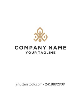 Initial Letter JB with fleur de lis logo design vector illustration	