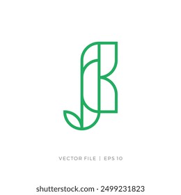 Initial letter JB leaf leaves outline logo