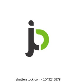 Initial Letter JB Linked Circle Lowercase Logo Black Green Icon Design Template Element