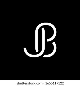Initial letter JB logo template with geometric feminine simple line art illustration in flat design monogram symbol