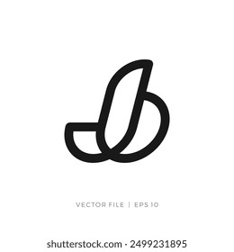Logotipo del esquema de la letra inicial JB