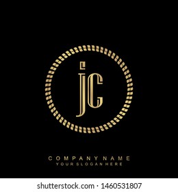 Initial letter JC beautiful handwriting logo vector template