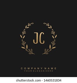 Initial letter JC beautiful handwriting logo vector template