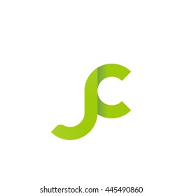initial letter jc modern linked circle round lowercase logo green