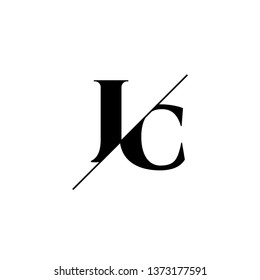 Initial Letter JC Monogram Sliced. Logo template isolated on white background