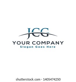 Initial letter JCG, overlapping movement swoosh horizon logo company design inspiration in blue and gray color vector