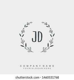 Initial letter JD beautiful handwriting logo vector template