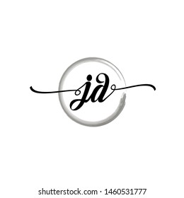 Initial letter JD beautiful handwriting logo vector template