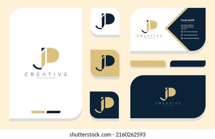 Initial letter JD DJ logo design and business card