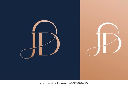 Initial letter JD DJ logo design vector illustration for couple, wedding, and business