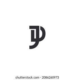 Initial letter JD DJ template logo design