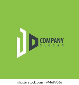 Initial Letter JD Linked Triangle Design Logo