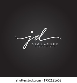 Initial Letter JD Logo - Handwritten Signature Logo